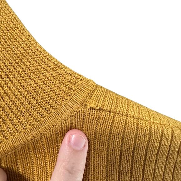 J. Crew Dress Women Size Medium Mustard Yellow Wool Bodycon Mock Neck - Picture 3 of 5